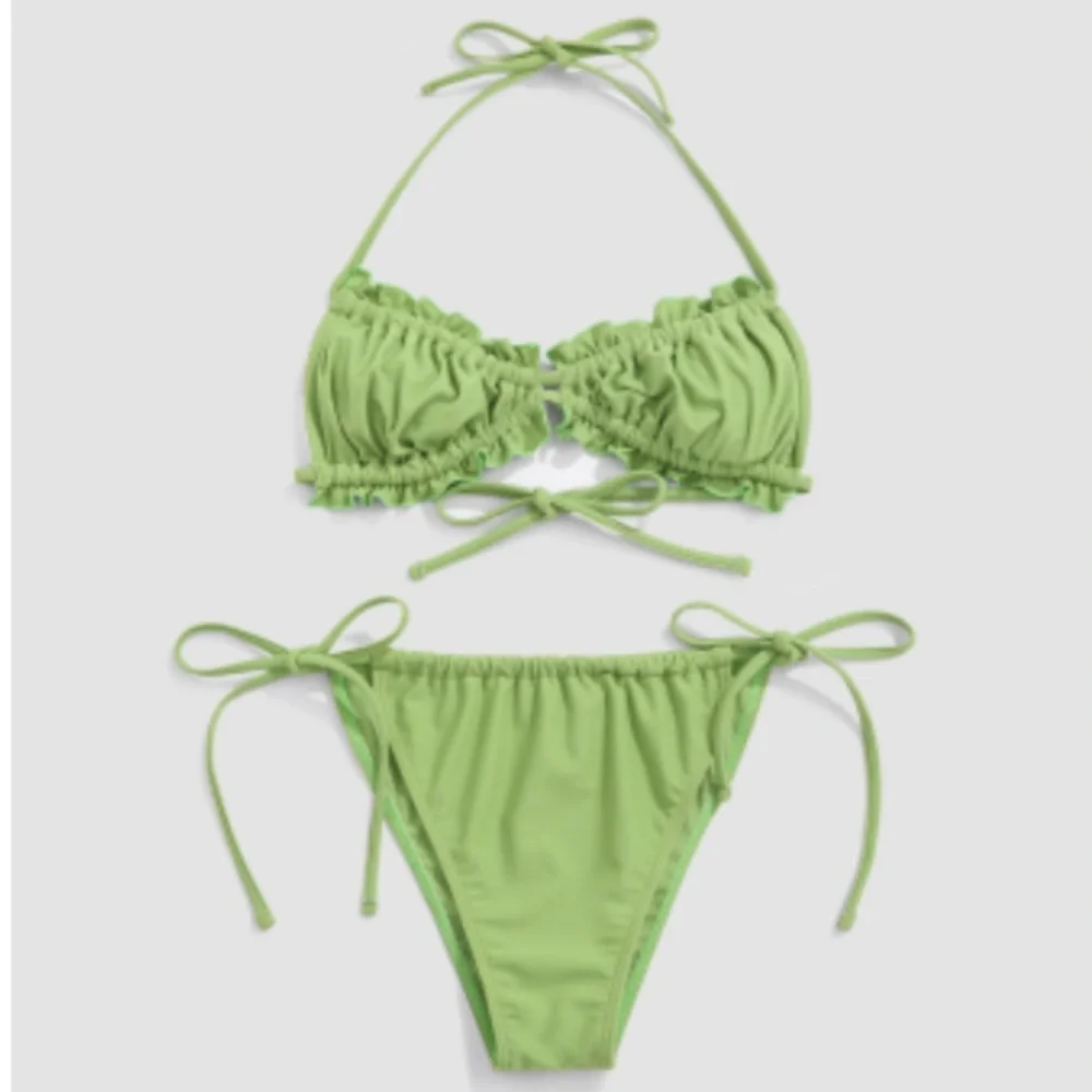 Cider Ruffle String Halter Bikini Set - Picture 5 of 5